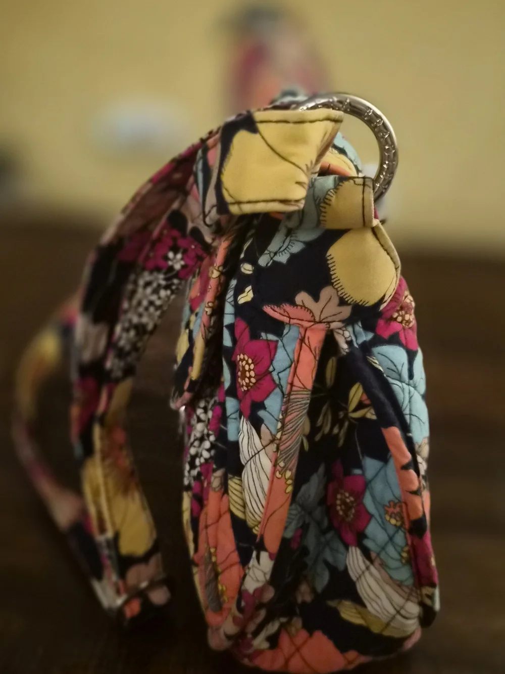 Vera Bradley Floral Quilted Crossbody Bag in Black, Pink, Yellow, Blue